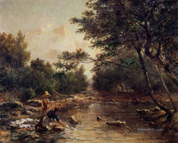 ポール・ギグー Painting - 川のほとりの風景 ポール・カミーユ・ギグー